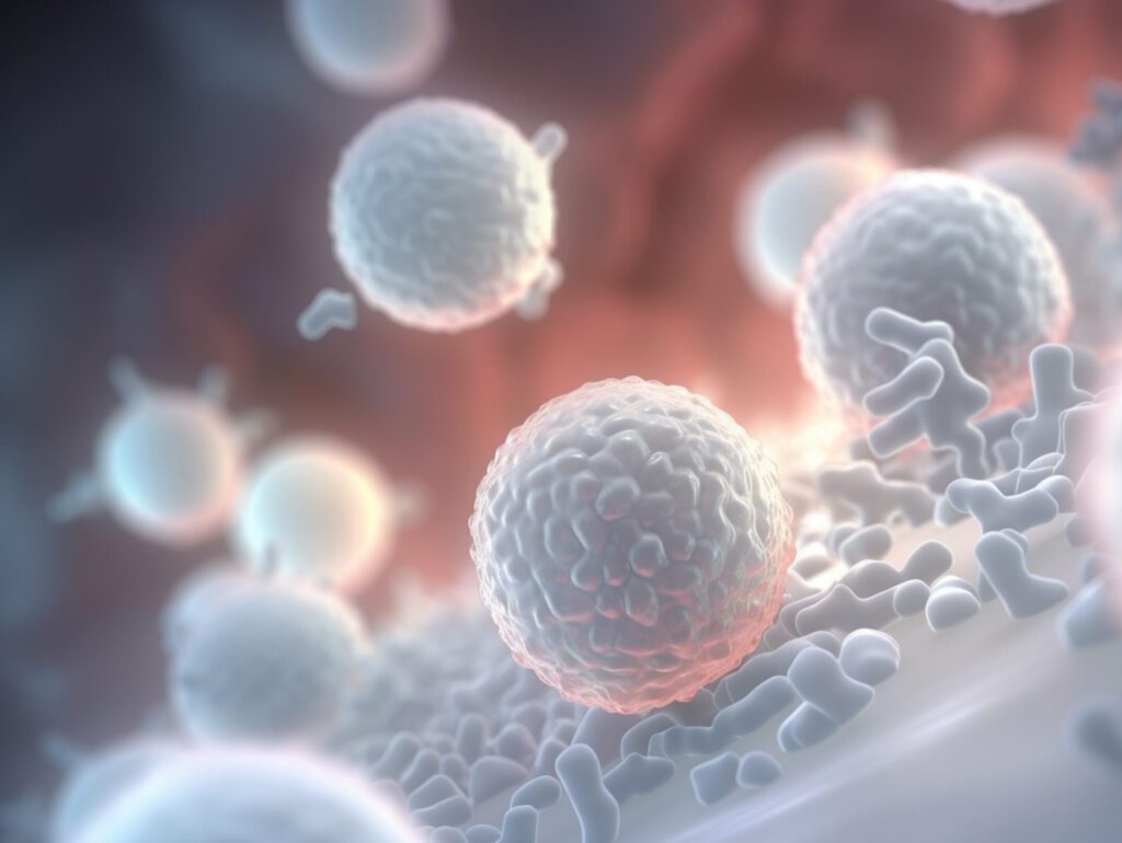 Système immunitaire. Troubles sanguins...Harmonisation par magnétisme. Illustration de globules représentant les défenses immunitaires. Séverine Vagné Blanchard. Magnétisme et soins énergétiques à Buros 64.